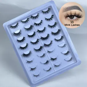 Vente en gros de cils de vison de luxe, de qualité supérieure, faits à la main, cils de vison 3D, Animal Friend, 15mm, Styles naturels, LOGO personnalisé