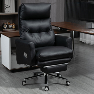 Silla de Oficina Giratoria de Cuero Cómoda EaseNeat con Reposapiés Ergonómica para el Hogar - Product Image 5