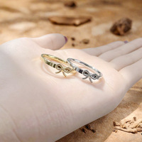 Bague nœud papillon en acier inoxydable 316L plaqué or 18 carats, résistante au ternissement, élégante, polyvalente, fine, pour femme