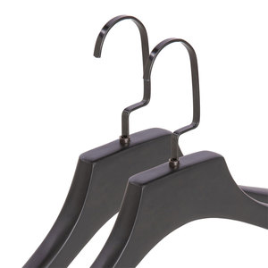 Wholesale Custom Logo Black Wooden Coat Skirt <strong>Hangers</strong> Durable Anti Slip Perfect for Hotel Clothing - Product Image 3