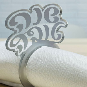 Vente en gros anneaux de serviettes Judaica Rosh Hashanah <span class=keywords><strong>Shana</strong></span> Tova Lucite personnalisés - Product Image 1