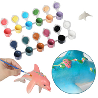 Kit de peinture DIY Famille de dauphins WAYEE |   3 figurines de dauphins en PVC à peindre, peintures acryliques et pinceaux |   Ensemble de jouets à dessiner de 4,5 pouces
