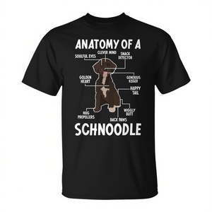 Camiseta con diseño de anatomía de un perro Schnoodle para propietarios de Schnoodle y regalos para papás - Product Image 2