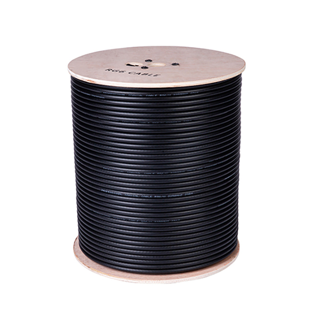 Factory Supply Durable RG6 CCS Copper 75Ohm Coaxial Cable CCTV CATV Satellite TV Broadcast Communication Wiring Al Foil+braiding