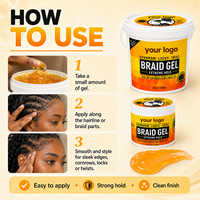 Gel Fijador para Trenzas de Fijación Extrema con Aceite de Árbol de Té, Previene la Picazón del Cuero Cabelludo, 16oz 64oz