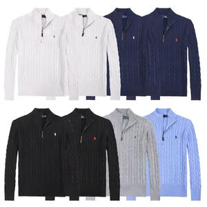Nouveauté transfrontalière pour <span class=keywords><strong>homme</strong></span> : Pull en coton tricoté à col montant zippé, manches longues, broderie Paul - Product Image 2