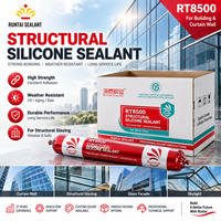 Scellant silicone structurel RT8500, neutre, imperméable, anti-affaissement, non corrosif, transparent, blanc, noir, gris, pour la construction