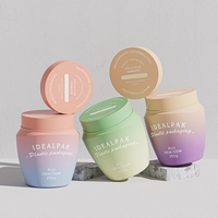 Pot rond en plastique PE écologique de 250 ml pour les soins du corps et des cheveux, pour l'emballage de beurre exfoliant et d'après-shampoing