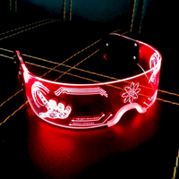Lunettes de soleil lumineuses à LED en plastique pour enfants, idéales pour les fêtes d'Halloween, avec activation sonore et double contrôle, effet phosphorescent