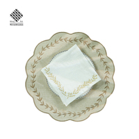 Ménage Restaurant Café Salle À Manger Personnalisée Polyester Brodé Tapis De Table Festonné Napperon