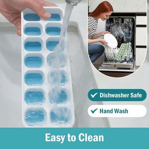 Silicone Plastic Items Refrigerator Ice Cube Tray <b>Box</b> <b>Stackable</b> Ice Cube Tray with Lid - Product Image 5
