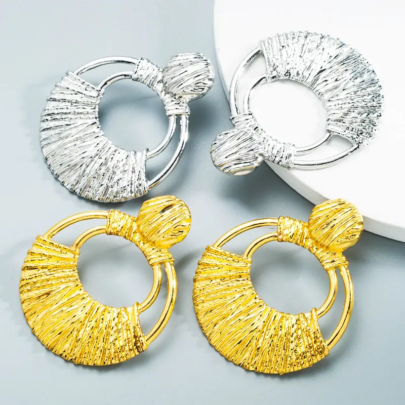 Multi-layer circular line Geometric earrings Female temperament European and American earrings jewelry for women