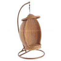 Chaise de balançoire en forme d'oeuf à siège unique en vrac chaise de balançoire en forme d'oeuf pour patio et jardin chaise en rotin suspendue
