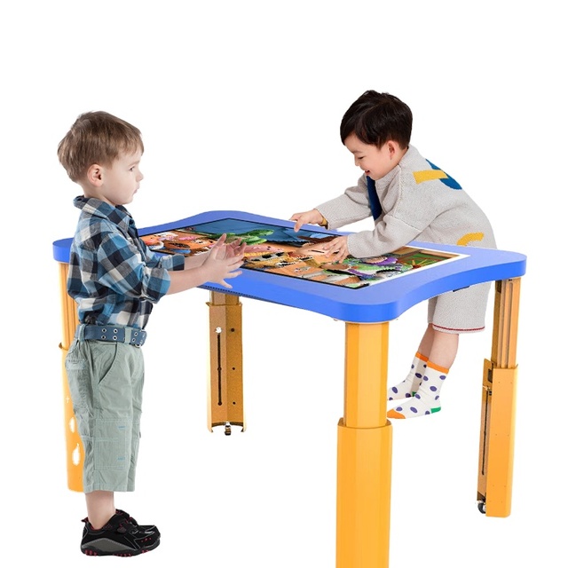43inch Manual Height Adjustable Touch Screen Table Kids Sensory Play & Learning Table with Interactive Surface for Kindergarten