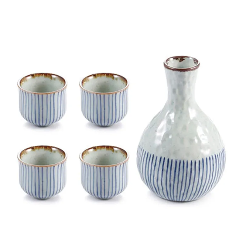 Retro Herbruikbare Japanse Hoogwaardige Keramische Sake Pot Cup Draagbare Fles Drank Fles Vintage Sake Set