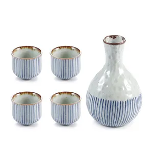 Retro Herbruikbare Japanse Hoogwaardige Keramische Sake Pot Cup Draagbare Fles Drank Fles Vintage Sake Set