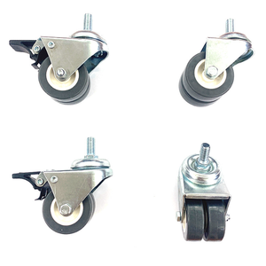 Rodízios Giratórios Silenciosos de PVC de 2 Polegadas com Base Plana, Rodas Duplas com Freios, Adequados para Uso em Escritórios e Ambientes Médicos - Product Image 1