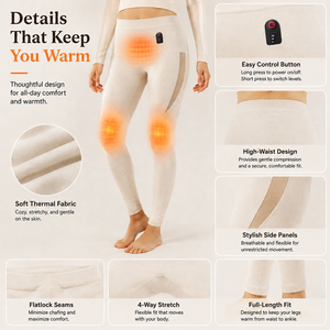 Leggings chauffants électriques pour femmes, taille haute, 3 zones de chauffage <span class=keywords><strong>thermique</strong></span>, vente en gros - Product Image 3