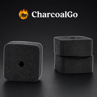 CharcoalGo Factory Direct Cubes de charbon de bambou avec trou central, charbon pour chicha, pour fumer la narguilé