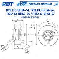 Endüstriyel AC Soğutma Fanı R2E133-BH66-27 230V 133mm 28W 3200RPM Geriye Eğik Blower Kabin Soğutma Yedek Çözümü