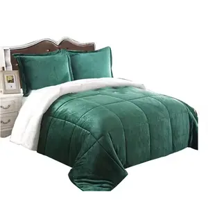 Best Quality OEM Modern New design winter custom bedding 100% cotton 3 pcs Knitted comforter sets