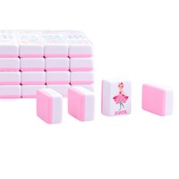 Mahjong américain en acrylique rose, style américain, Mahjong roulé à la main, portable, pour les voyages et les loisirs en plein air, fabriqué en Chine