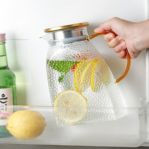 <span class=keywords><strong>Carafe</strong></span> <span class=keywords><strong>en</strong></span> <span class=keywords><strong>verre</strong></span> borosilicate pour réfrigérateur avec couvercle <span class=keywords><strong>en</strong></span> acier inoxydable, pichet à eau <span class=keywords><strong>en</strong></span> <span class=keywords><strong>verre</strong></span> avec poignée, unité d'organisation de cuisine - Product Image 3