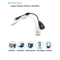 Promoción de precio de fábrica ABS para PC portátil adaptador de tarjeta de sonido de Audio externo 5HV2 USB 7,1 canales USB 2,0 Stock 01 USB2.0 CM108