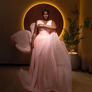 <span class=keywords><strong>Abiti</strong></span> <span class=keywords><strong>da</strong></span> Sera in Chiffon Plissettato di Lusso 2025, <span class=keywords><strong>Abiti</strong></span> <span class=keywords><strong>da</strong></span> Cerimonia con Doppio Scollo a V, Linea A, Personalizzabili per Damigelle - Product Image 4