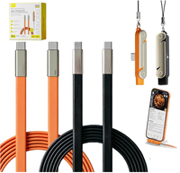 Cable de Silicona de 240W con Soporte Desmontable - Tipo-C Universal 90 °   Angle, Velocidad de Transferencia de Datos de 480 Mbps para iPhone 18 17 Pro Max