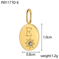 Chihang Acier Inoxydable Plaqué Or PVD DIY Breloque Perle Initiale Alphabet 26 Lettres Accessoires de Bijoux pour