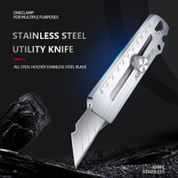 Couteau utilitaire multifonctionnel 6-en-1 en acier inoxydable à haute teneur en carbone, qualité industrielle, entièrement en acier renforcé, coupe-papier OEM