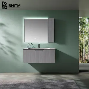 BNITM Luxury Bathroom Furniture Cabinet Basin Wall mounted Cabinet Wash With Anti-fog Multifunction LED Mirror