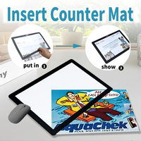 Tapis de comptoir personnalisé imperméable avec fenêtre photo insérable, en PVC et caoutchouc, pour présentation supérieure, idéal pour les commerces de détail, les bars et les caisses.