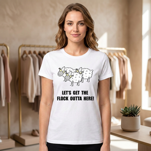 เสื้อยืดแขนสั้นคอกลมพิมพ์ลายแกะการ์ตูนสีขาวสำหรับผู้หญิงทรงปกติสไตล์ลำลองผ้าเจอร์ซีย์ผ้าฝ้าย 100% - Product Image 1