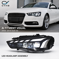 Kit de modification de phares LED pour Audi A5 2008-2016, style RS, avec feux de jour à balayage, compatible 12V