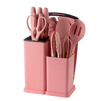 Accessoires de Cuisine pour la Maison, Ensemble d'Ustensiles de Cuisine en Silicone de 19 Pièces Résistants à la Chaleur, Spatule Cuillère Couteau