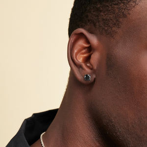 <span class=keywords><strong>Noir</strong></span> Mossanite Diamant Stud GRA Homme Bijoux Cadeaux Femmes Plaqué <span class=keywords><strong>Or</strong></span> 925 Sterling Silver 6.5MM 1.0CT VVS Moissanite <span class=keywords><strong>Boucle</strong></span> <span class=keywords><strong>D</strong></span>'<span class=keywords><strong>oreille</strong></span> Hommes - Product Image 2