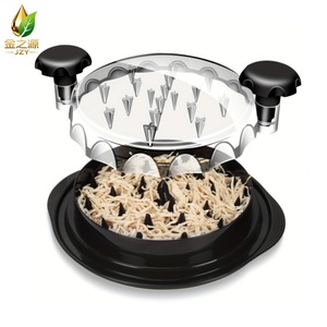 Bol rond en plastique pour poulet avec outil de torsion, déchiqueteur de viande, base antidérapante, couvercle transparent - Product Image 1