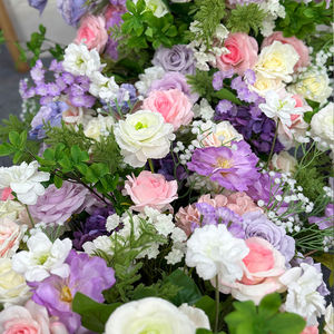 Flor de Seda Artificial Realista Hecha a Mano, Color Blanco y Morado, Planta Verde, Gypsophila, Decoración de Boda - Product Image 4