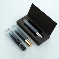 SUMEEAR Vaporisateur de parfum en verre épais carré bleu dégradé de 10 ml, atomiseur, impression d'écran, logo personnalisé, bouchon pulvérisateur, emballé