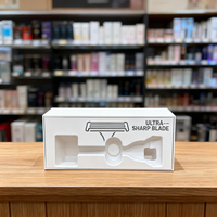 Boîte cadeau de luxe rigide pour rasoir de sécurité avec logo personnalisé, emballage vide pour kit de rasage en papier avec insert en papier de pulpe pressé à l'état humide