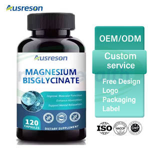 Cápsulas de Bisglicinato de Magnesio Ausreson OEM 400mg 500mg, Suplementos Deportivos de Etiqueta Privada, 90 Cápsulas - Product Image 2