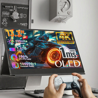 Monitor OLED portátil 4K de 13,3 pulgadas, Monitor pequeño para juegos, Monitor portátil de pantalla UHD Color1ms de 10 bits de 100% y para ordenador portátil