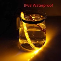 Feux de jour à LED dynamiques avec clignotants séquentiels DRL 50cm 12V pour voiture, bande lumineuse flexible en forme de larme de cristal blanc et jaune