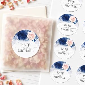 Personalized Wedding Favor <b>Stickers</b> - 100 Pack Custom Thank You Labels for Wedding Favors <b>Bags</b> - Bridal Shower, <b>Party</b> Favors - Product Image 1