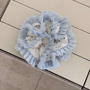 Coleteros elásticos azules a cuadros para mujer, accesorios de goma para el pelo, coleteros para cola de caballo, lazos de encaje grandes, anillos para el pelo - Product Image 3