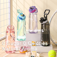 Botella de Agua Deportiva con Aroma, Sabor a Frutas, Sin Azúcar, Libre de BPA, con Anillo Aromático y Cápsula de Sabor
