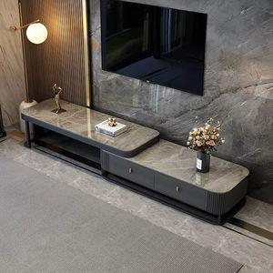 Meuble TV moderne Modhomi avec <span class=keywords><strong>cheminée</strong></span>, centre de divertissement, unité TV extensible, console multimédia, meuble TV, plateau en <span class=keywords><strong>marbre</strong></span>, ensemble de table basse - Product Image 4