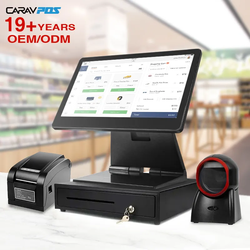 Wholesale smart 15.6inch All In One Touch Screen Windows pos systems terminal Touch Screen cash register for supermarket